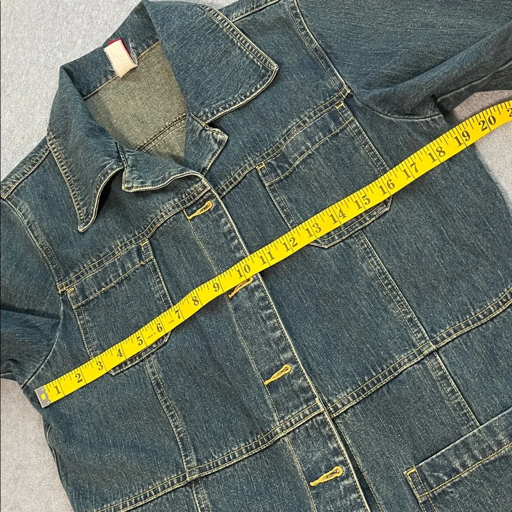 Vintage Y2K Duster Denim Jacket Coat Womens Medium Button Western Festival Long - Picture 5 of 13